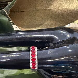 Silver Garnet Vintage DSMK 925 size 9